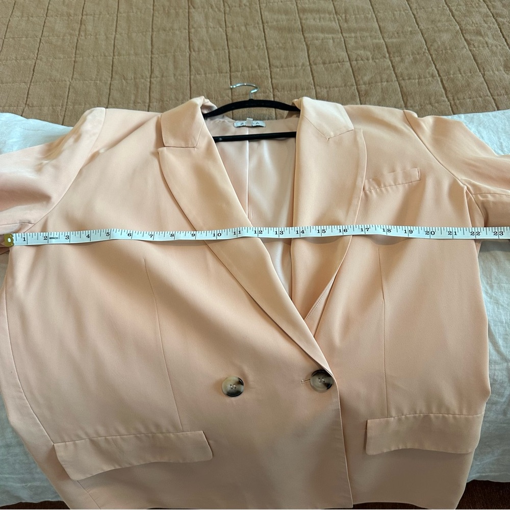 Blush Peach Single-Button Notch Lapel Blazer - Picture 10 of 16